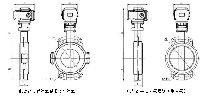 電動對夾式襯氟蝶閥D971F46結(jié)構(gòu)圖紙 電動對夾式襯氟蝶閥D971F46結(jié)構(gòu)圖紙