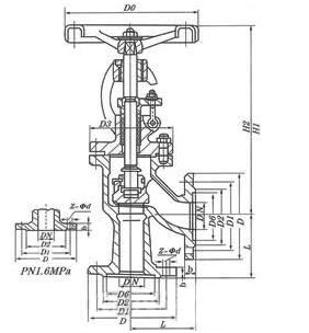 法蘭角式截止閥結(jié)構(gòu)圖紙 法蘭角式截止閥結(jié)構(gòu)圖紙